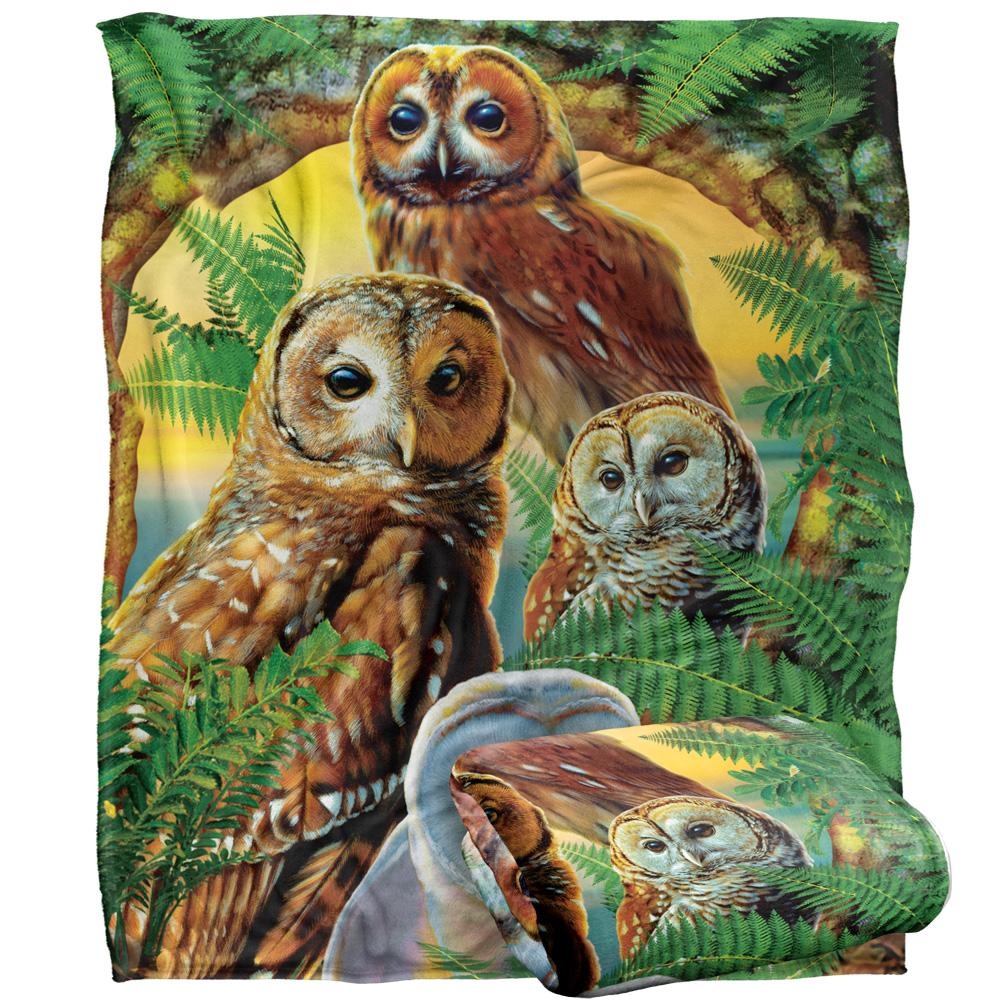 Multicoloured - Back - JQ Licensing Silky Owl Supersoft Blanket