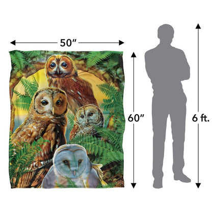 Multicoloured - Close up - JQ Licensing Silky Owl Supersoft Blanket