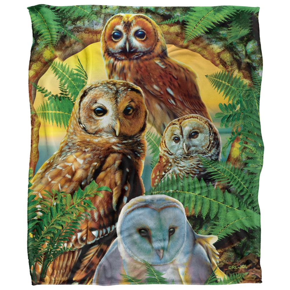 Multicoloured - Front - JQ Licensing Silky Owl Supersoft Blanket