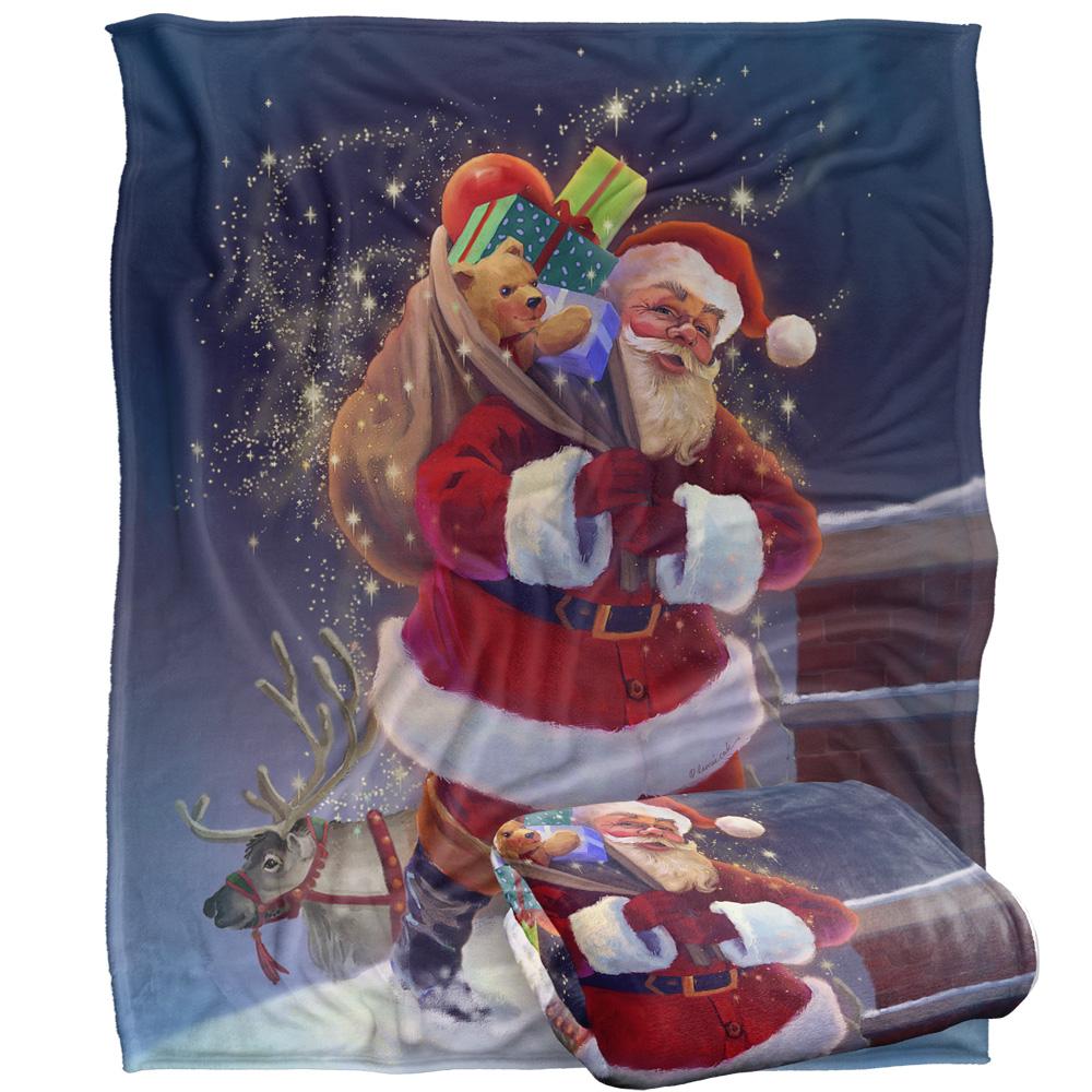 Multicoloured - Back - JQ Licensing Chimney Magic Silky Santa Christmas Supersoft Blanket