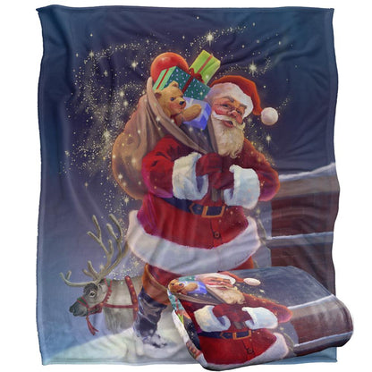 Multicoloured - Back - JQ Licensing Chimney Magic Silky Santa Christmas Supersoft Blanket