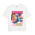 White-Pink - Front - Lilo & Stitch Girls Summer Vibes T-Shirt