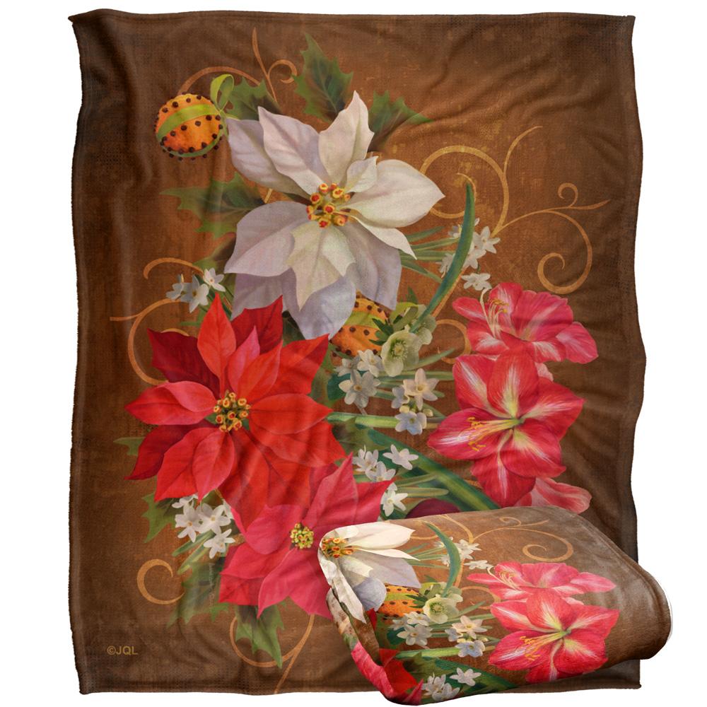 Multicoloured - Back - JQ Licensing Silky Poinsettia Supersoft Blanket