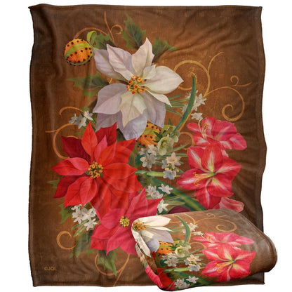 Multicoloured - Back - JQ Licensing Silky Poinsettia Supersoft Blanket