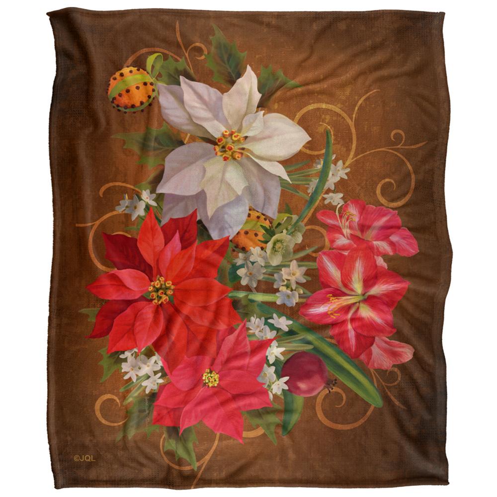 Multicoloured - Front - JQ Licensing Silky Poinsettia Supersoft Blanket
