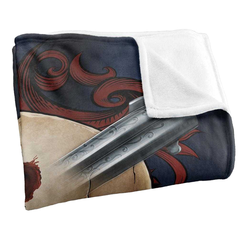 Multicoloured - Side - JQ Licensing Silky Skull & Guns Supersoft Blanket