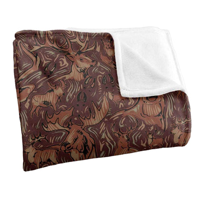 Brown - Side - JQ Licensing Jl-Jp Silky Deer Hunting Supersoft Blanket