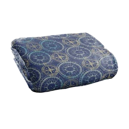 Navy-Gold - Back - JQ Licensing Silky Compass Supersoft Blanket
