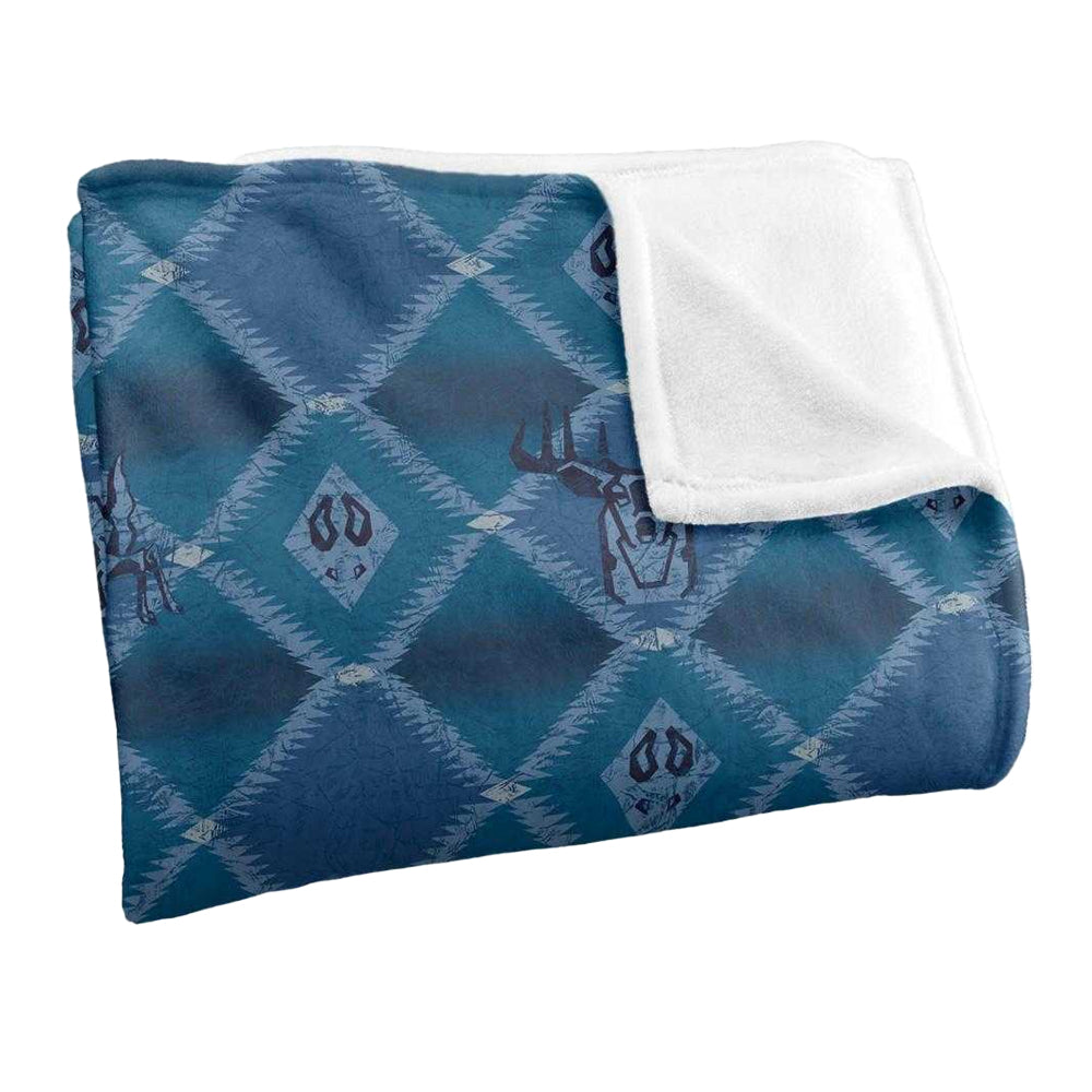 Blue - Side - JQ Licensing Silky Deer Hunting Supersoft Blanket