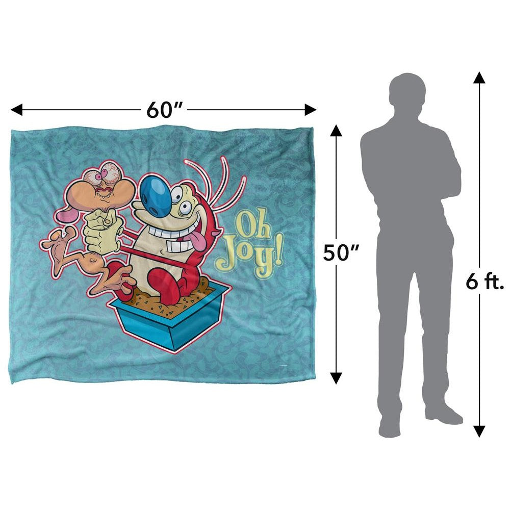 Multicoloured - Pack Shot - Ren & Stimpy Oh Joy Silky Supersoft Blanket