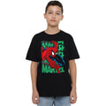 Black - Side - Spider-Man Childrens-Kids Wall Crawling T-Shirt
