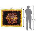 Multicoloured - Lifestyle - Stranger Things 5 Hellfire Club Silky Flames Logo Soft Touch Blanket