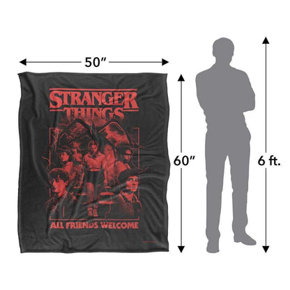 Multicoloured - Lifestyle - Stranger Things 5 Group Horror Silky Movie Poster Mind Flayer Soft Touch Blanket
