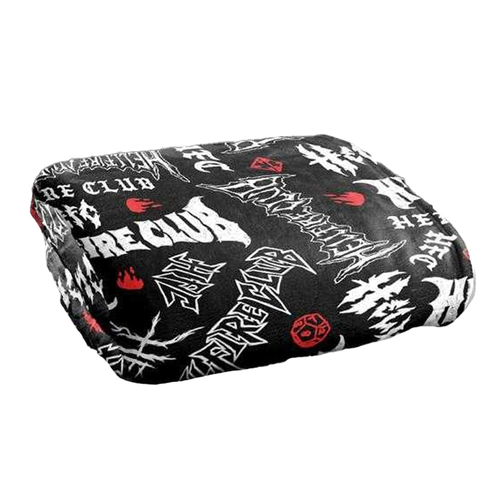 Multicoloured - Back - Stranger Things 5 Hellfire Club Silky Logo Soft Touch Blanket