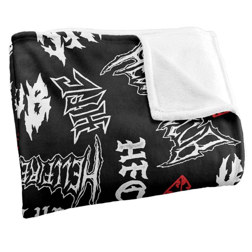 Multicoloured - Side - Stranger Things 5 Hellfire Club Silky Logo Soft Touch Blanket