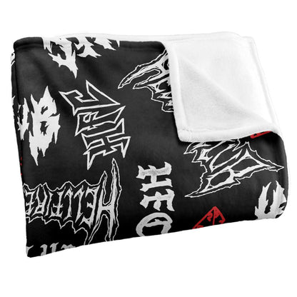 Multicoloured - Side - Stranger Things 5 Hellfire Club Silky Logo Soft Touch Blanket