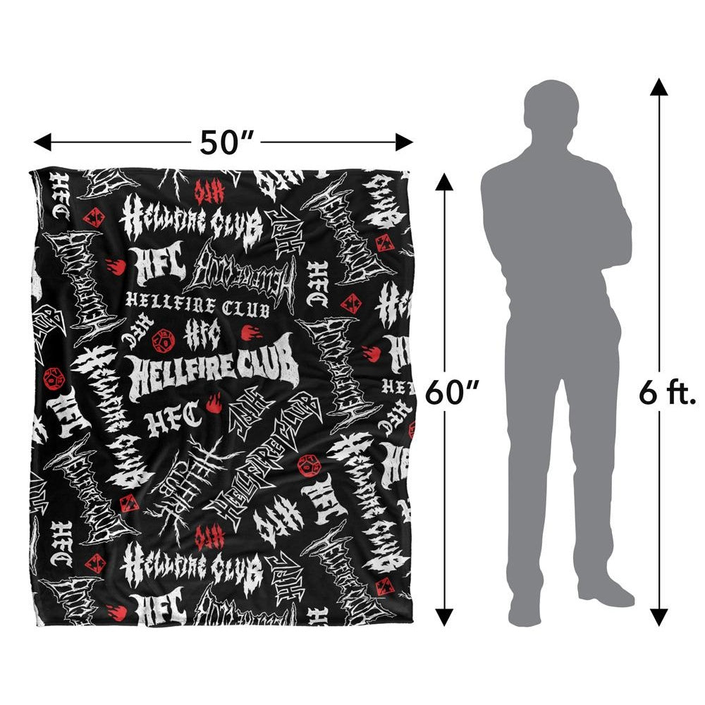 Multicoloured - Lifestyle - Stranger Things 5 Hellfire Club Silky Logo Soft Touch Blanket