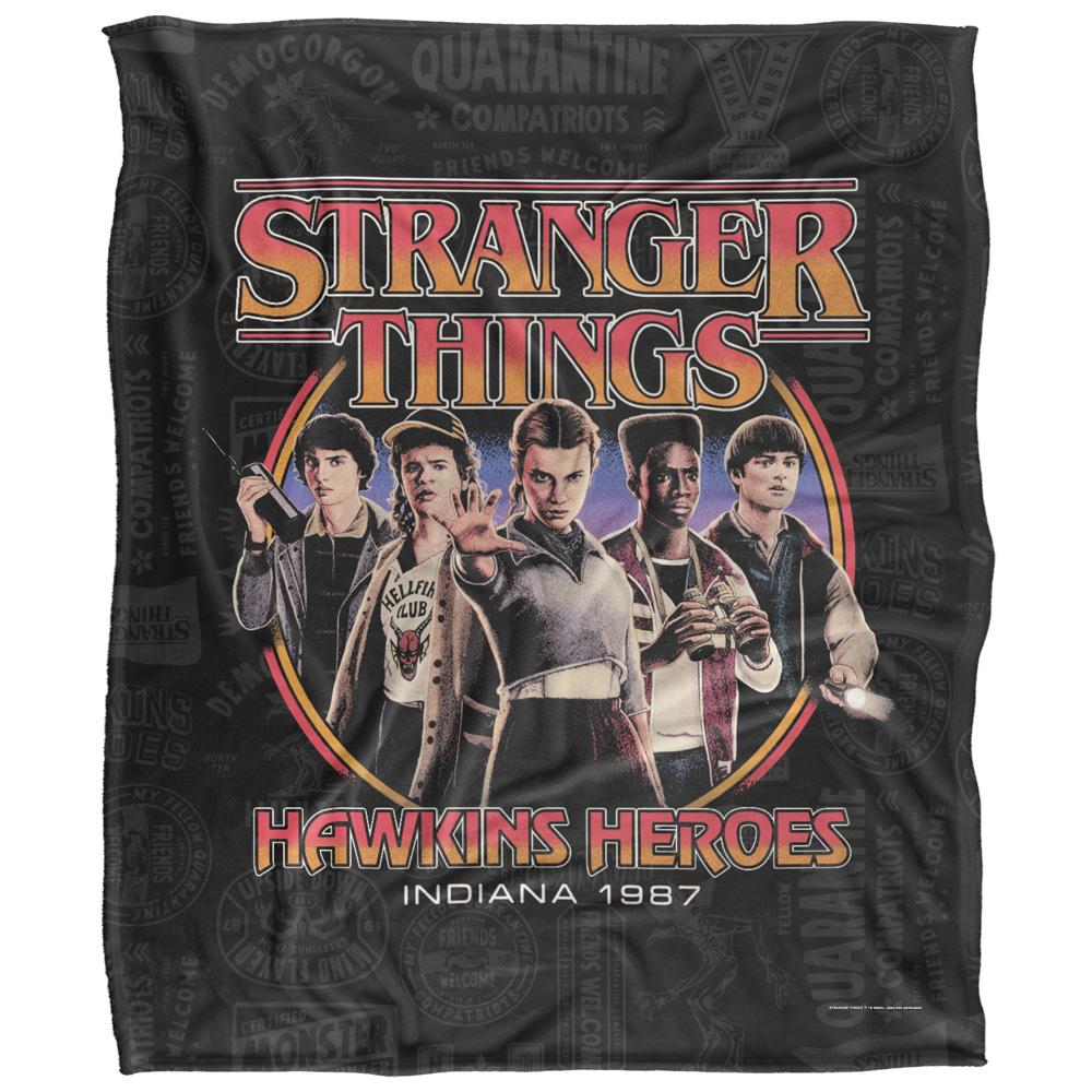 Multicoloured - Front - Stranger Things 5 Silky Soft Touch Blanket