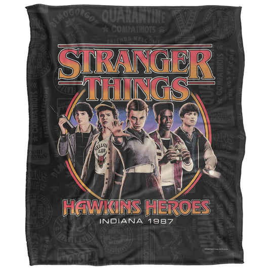 Multicoloured - Front - Stranger Things 5 Silky Soft Touch Blanket