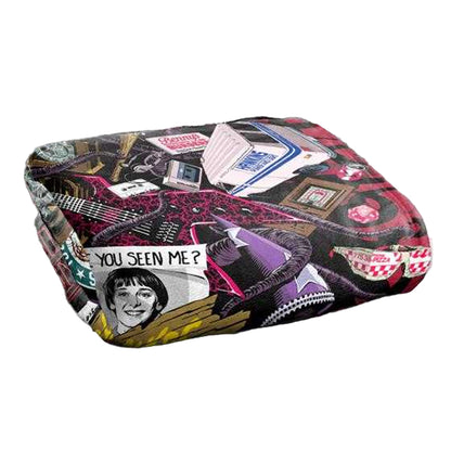 Multicoloured - Back - Stranger Things Silky Icons Soft Touch Blanket