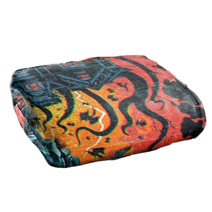 Multicoloured - Back - Stranger Things 4 Upside Down Creep House Silky Poster Eddie Munson Soft Touch Blanket