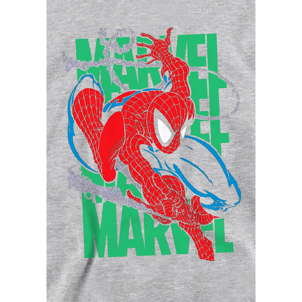 Athletic Heather - Side - Spider-Man Childrens-Kids Wall Crawling Hoodie