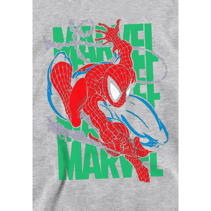 Athletic Heather - Side - Spider-Man Childrens-Kids Wall Crawling Hoodie