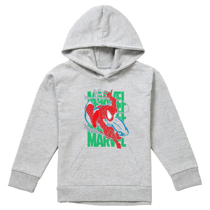Athletic Heather - Front - Spider-Man Childrens-Kids Wall Crawling Hoodie