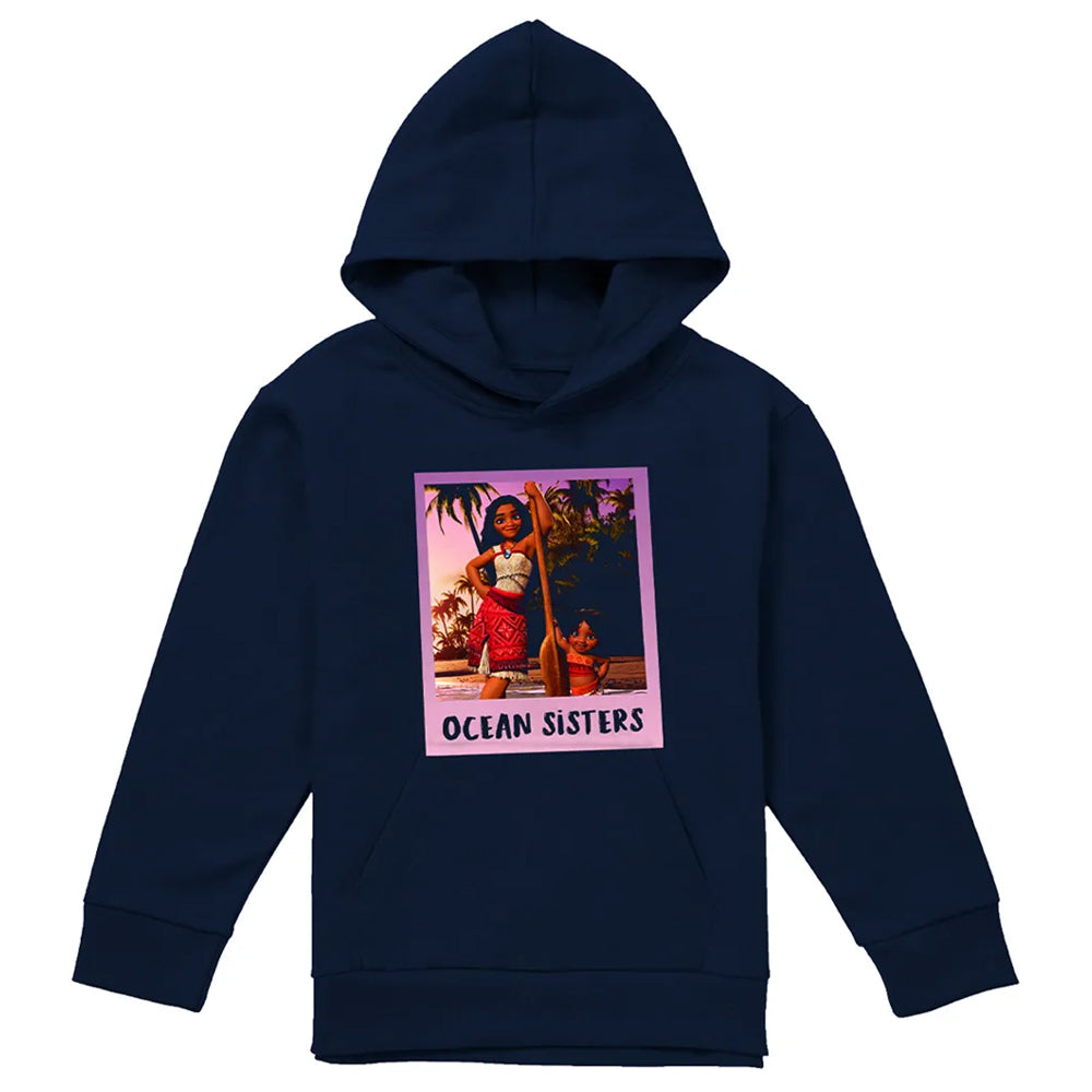 Black - Front - Moana 2 Childrens-Kids Ocean Sisters Moana & Simea Hoodie