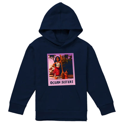Black - Front - Moana 2 Childrens-Kids Ocean Sisters Moana & Simea Hoodie