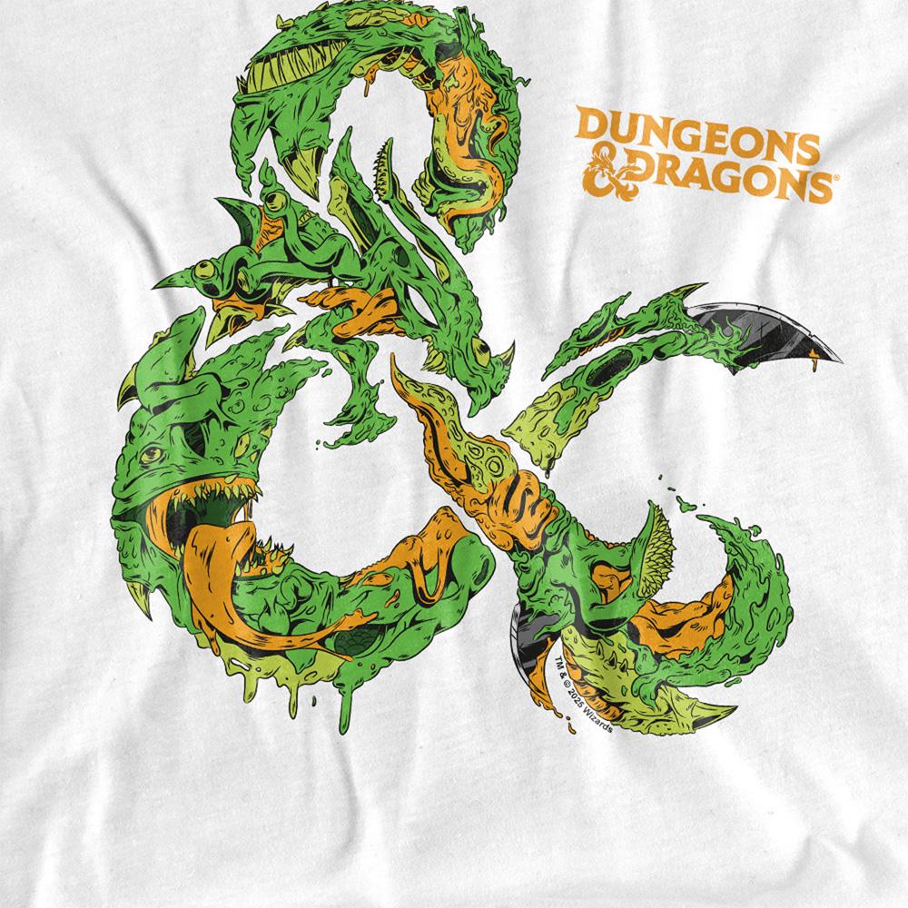 White - Side - Dungeons & Dragons Childrens-Kids Monster Logo T-Shirt