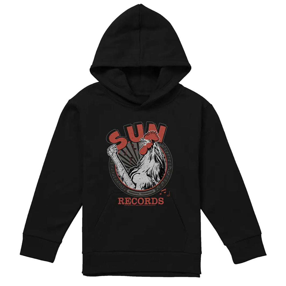 Black - Front - Sun Records Childrens-Kids Music Pullover Hoodie