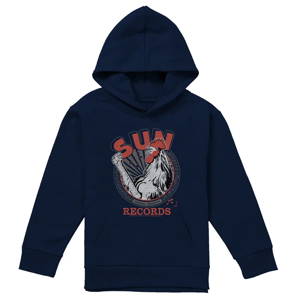 Navy - Front - Sun Records Childrens-Kids Music Pullover Hoodie