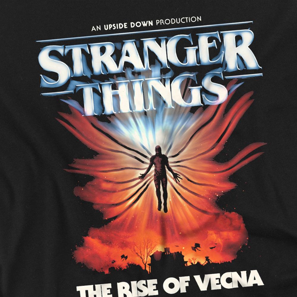 Black - Side - Stranger Things 5 Unisex Adult Rise Of Vecna Poster T-Shirt