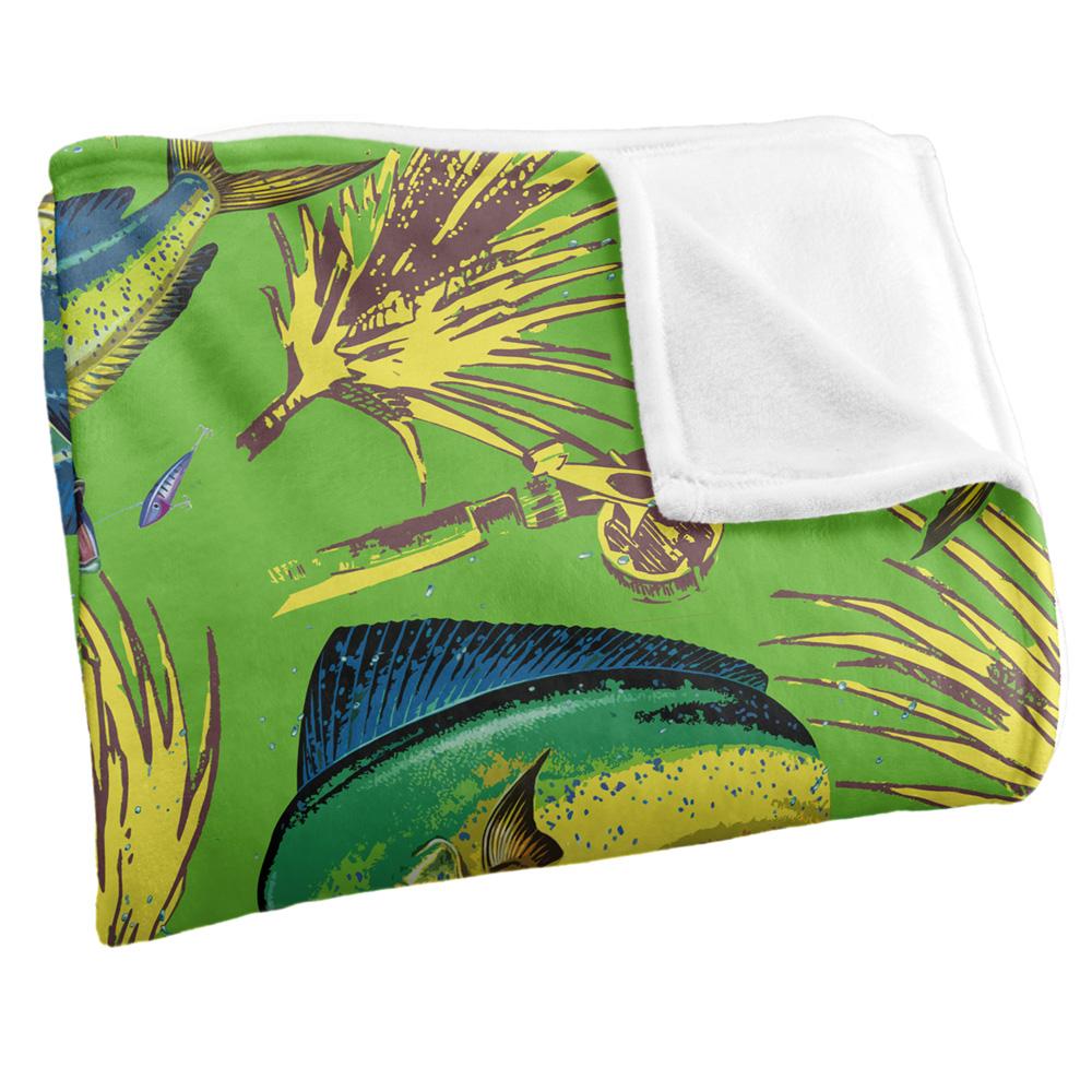 Green - Side - JQ Licensing Dorado Fishing Tiki 2 Silky Soft Touch Blanket