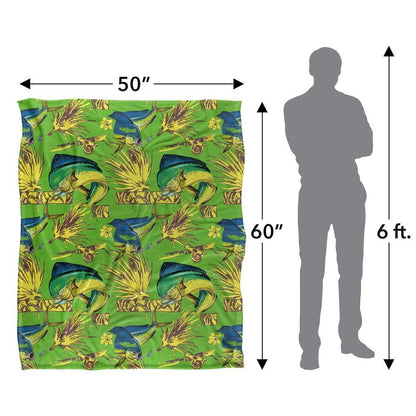 Green - Pack Shot - JQ Licensing Dorado Fishing Tiki 2 Silky Soft Touch Blanket
