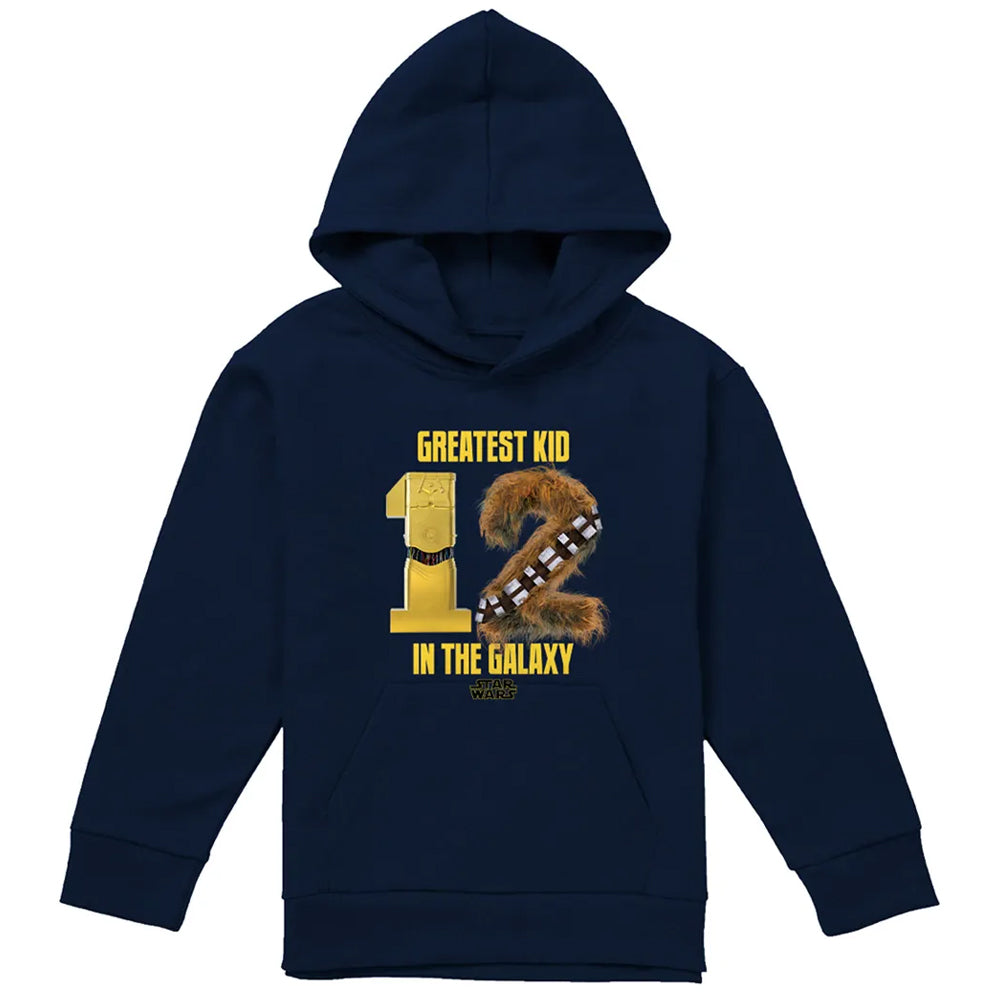 Navy - Front - Star Wars Childrens-Kids Greatest Kid C-3PO & Chewbacca Hoodie