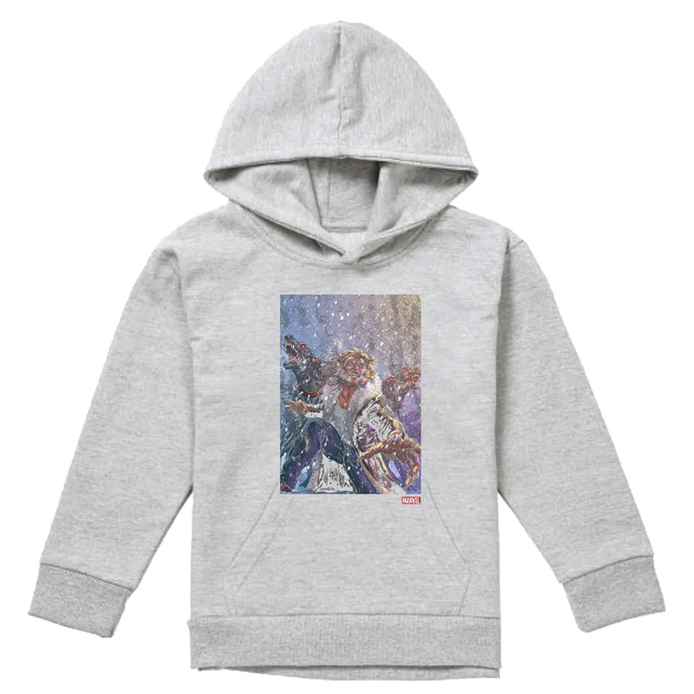 Athletic Heather-Athletic Heather - Front - X-Men Childrens-Kids Dogs Pull Over Hoodie