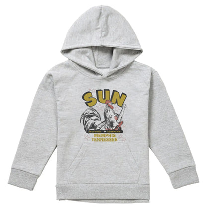 Athletic Heather - Front - Sun Records Childrens-Kids Rockabilly Rooster Heather Hoodie