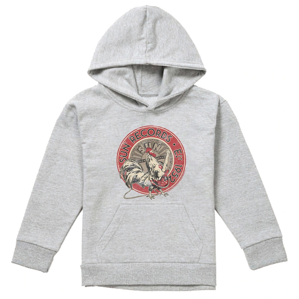 Athletic Heather - Front - Sun Records Childrens-Kids Rooster Est 1952 Heather Hoodie