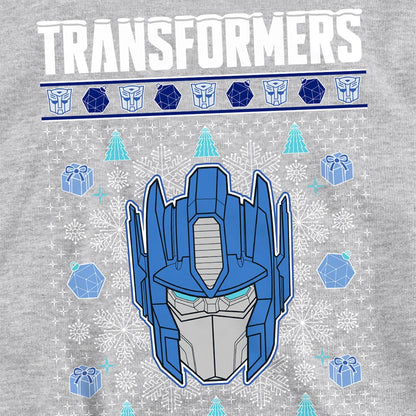 Athletic Heather - Side - Transformers Childrens-Kids Optimus Prime Heather Christmas Hoodie