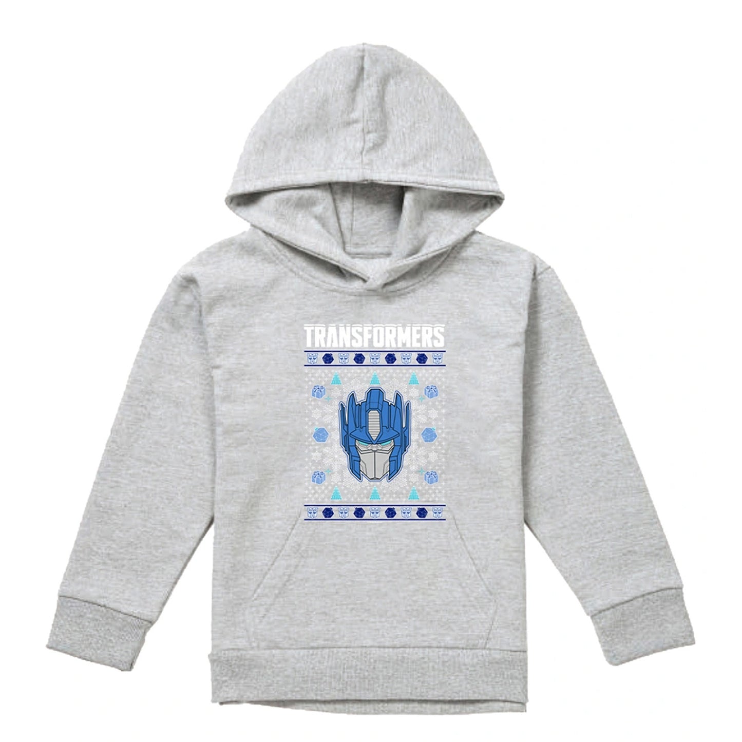 Athletic Heather - Front - Transformers Childrens-Kids Optimus Prime Heather Christmas Hoodie
