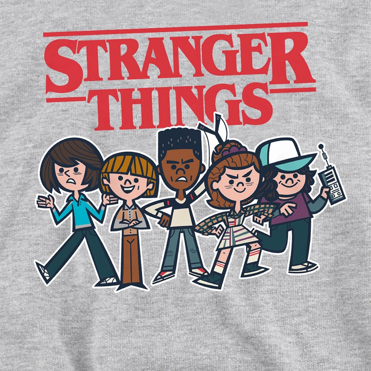Athletic Heather - Side - Stranger Things Childrens-Kids Cartoon Hoodie