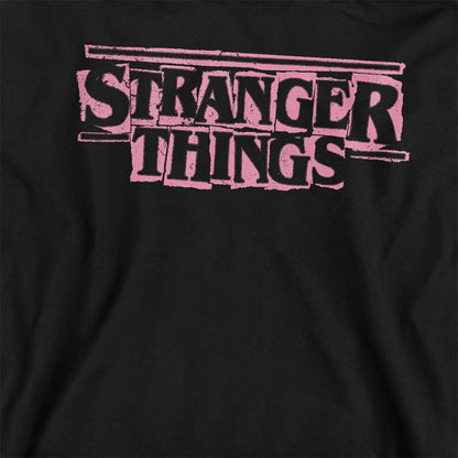 Black - Side - Stranger Things Childrens-Kids Punk Logo Hoodie