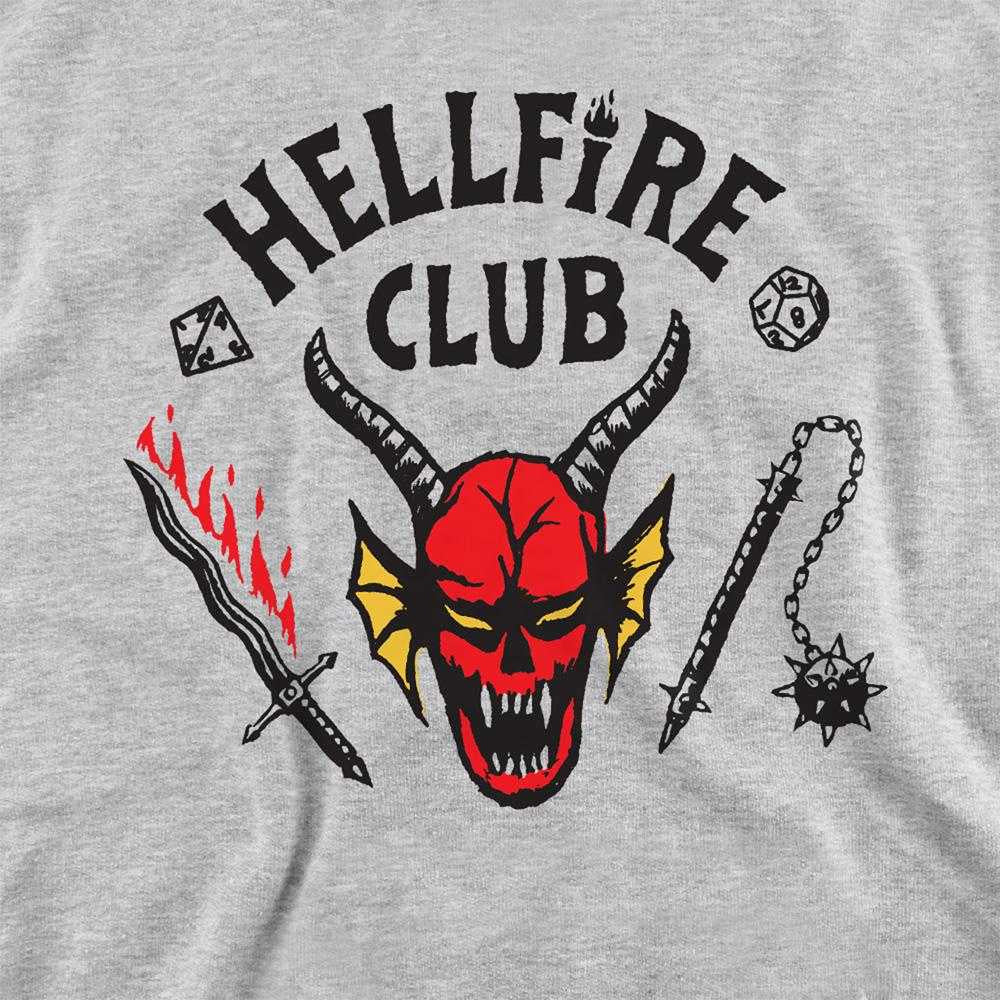 Athletic Heather - Side - Stranger Things Childrens-Kids Hellfire Club Heather Hoodie