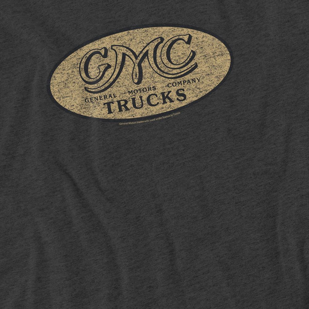 Charcoal - Side - GMC Unisex Adult Oval Logo Vintage T-Shirt
