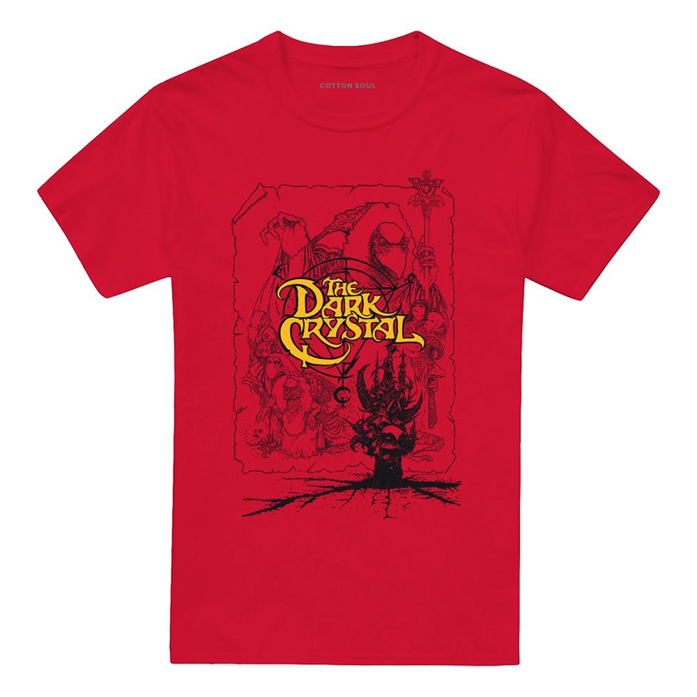 Red - Front - Dark Crystal Unisex Adult Line Art T-Shirt