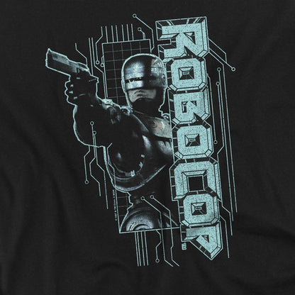 Black - Side - Robocop Unisex Adult Murphy Split T-Shirt