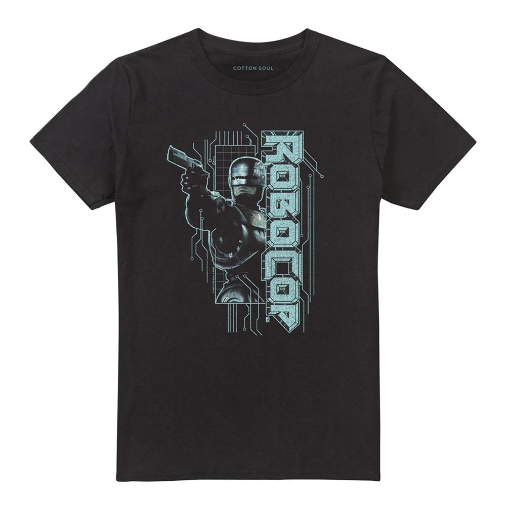 Black - Front - Robocop Unisex Adult Murphy Split T-Shirt