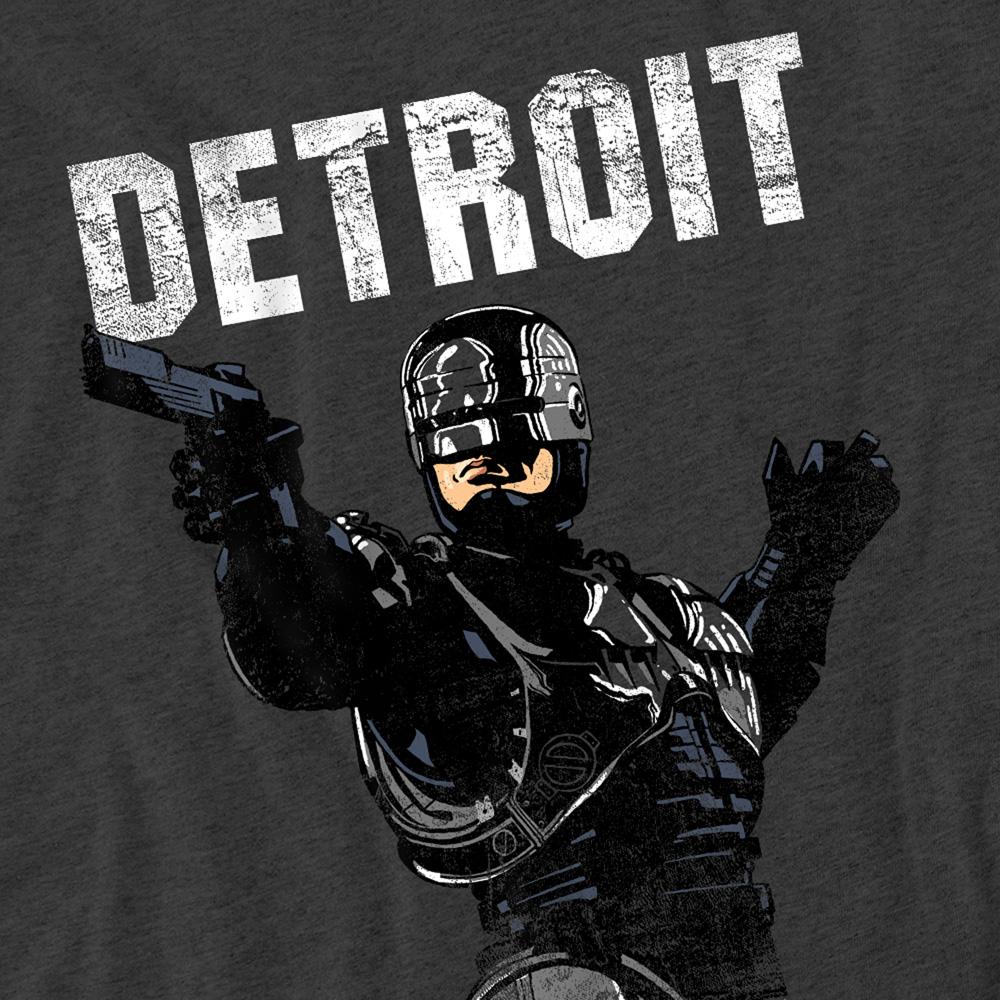 Charcoal - Side - Robocop Unisex Adult Detroit Heather T-Shirt